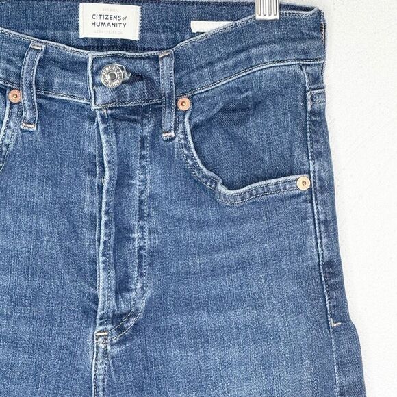Citizens of Humanity Jolene High Rise Button Fly Slim Premium Straight Leg Jeans - Picture 3 of 8